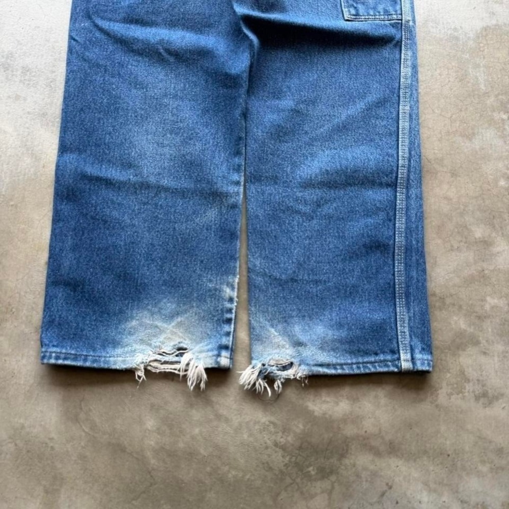 Vintage 90's Dickies Faded Blue carpenter heavy work denim jeans 34x31 - Picture 5 of 8